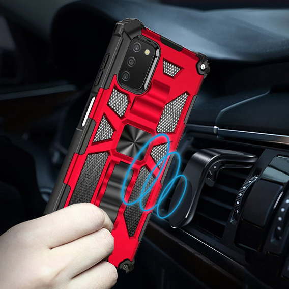 Obal na mobil pre Samsung Galaxy A03s, Armor Kickstand, červené