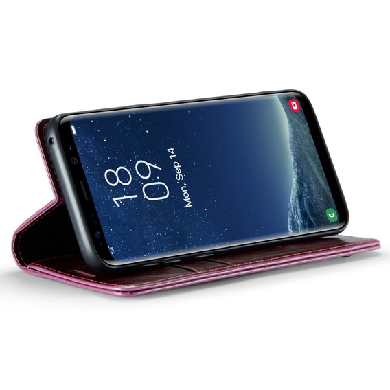 CASEME flipové puzdro pre Samsung Galaxy S8, Waxy Textured, červené
