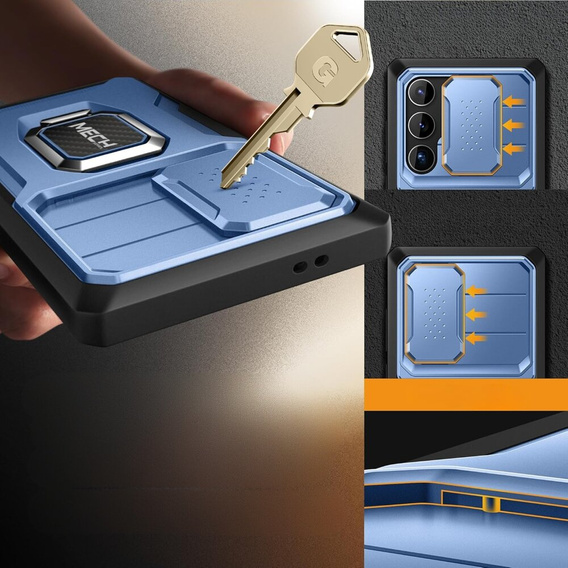 Puzdro pre Samsung Galaxy S24 Ultra, séria Tongate MECH so stojanom, zelený