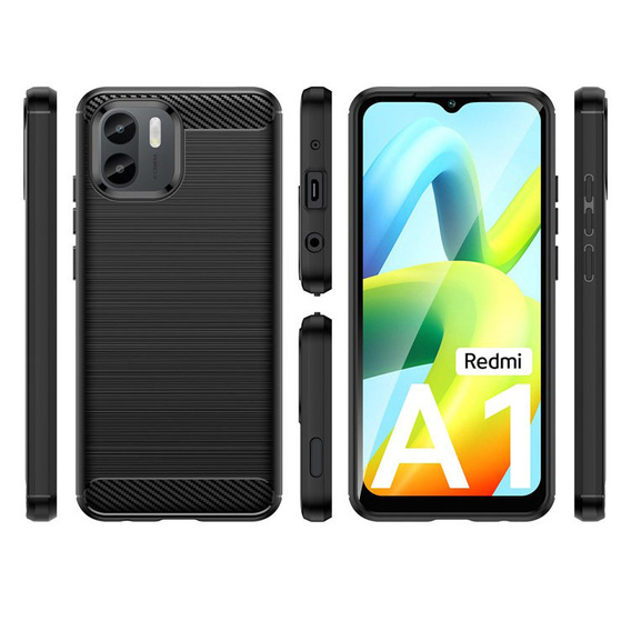 Obal na mobil pre Xiaomi Redmi A1 4G / A2 4G, Carbon, čierne