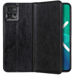 Obal na mobil pre Motorola Moto G72 4G, Wallet Litchi Leather, čierne