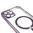 Puzdro pre iPhone 12 Pro, Electro MagSafe, fialové + sklo na displej