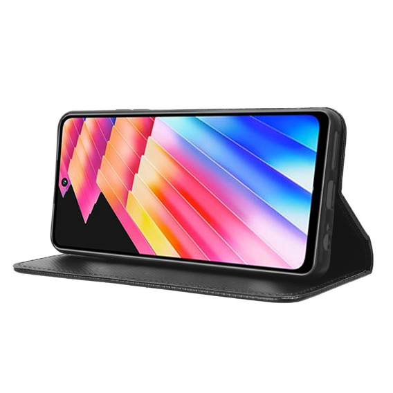 Puzdro pre Xiaomi Redmi Note 13 4G, Smart Magnet, čierne + sklo 9H
