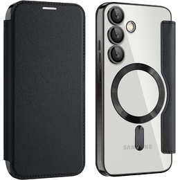 Klapkové puzdro pre Samsung Galaxy S25 FE, RFID Wallet MagSafe CamShield, čierne