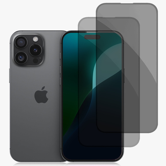 2x tvrdené sklo na ochranu súkromia pre iPhone 17 Pro/17/16 Pro, ERBORD Anti-Spy