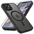 Puzdro pre iPhone 11, pre MagSafe, ERBORD Matt Case, čierny + sklo na displej