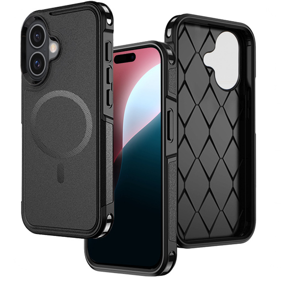 Obal na mobil pre iPhone 16 Plus, MagForce MagSafe, čierne