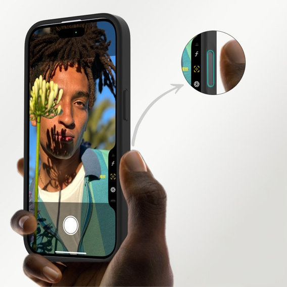 ERBORD puzdro s MagSafe pre iPhone 16 Pro Max, Matte Case, aktívne tlačidlo, matný / čierny