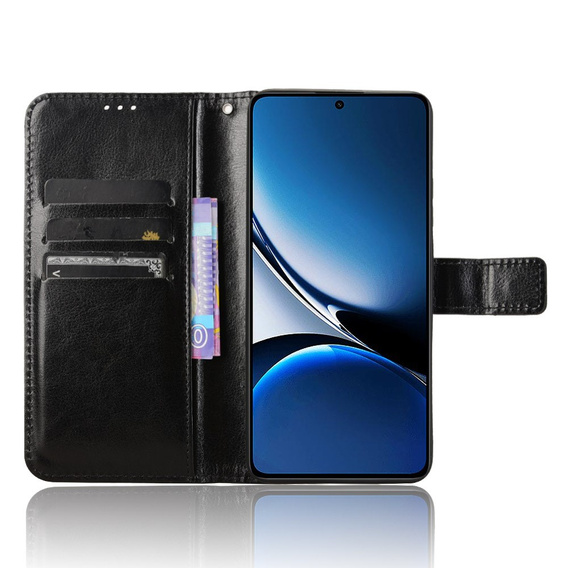 Klapkové puzdro pre Xiaomi Poco X7 Pro 5G, Crazy Horse Wallet, čierne