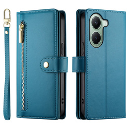 Klapkové puzdro pre Xiaomi Poco X7 Pro 5G, Wallet Zipper Pocket, modré