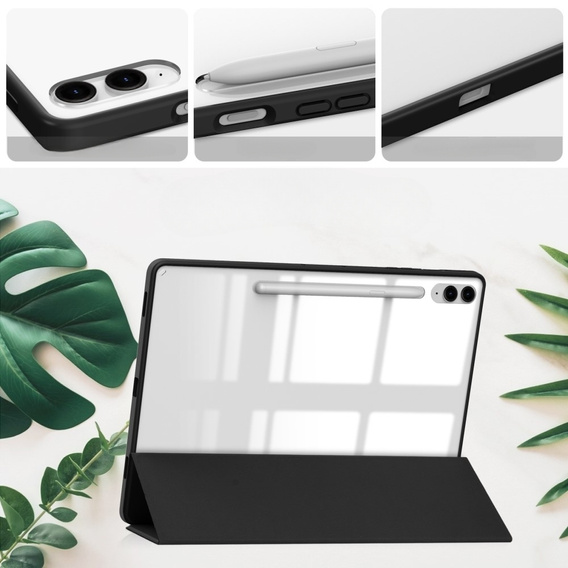 Puzdro pre Samsung Galaxy Tab S9 FE+ Plus, Smartcase Hybrid, so slotom na stylus, čierne