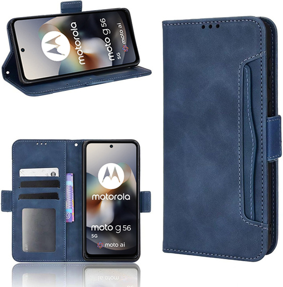 Klapkové puzdro pre Motorola Moto G56 5G, Card Slot, tmavomodré