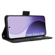 Puzdro s chlopňou pre Oppo Reno 14F, slot na kartu, peňaženka, čierne