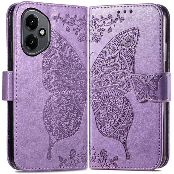 Klapkové puzdro pre Honor 400 5G, Butterfly, fialové
