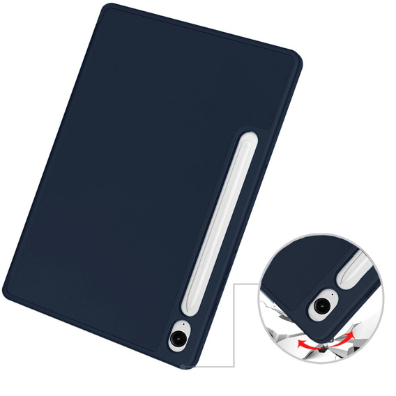 Puzdro pre Samsung Galaxy Tab S10 FE+ Plus, Smartcase s priestorom pre stylus, tmavomodré