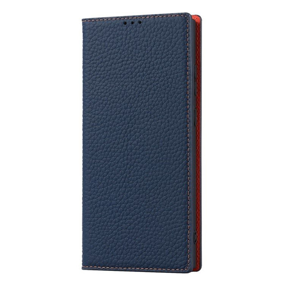 Kožené puzdro pre Samsung Galaxy S23 Plus, ERBORD Grain Leather, námornícky modrý