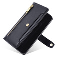 Klapkové puzdro pre Samsung Galaxy A16, Wallet Zipper Pocket, čierne