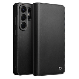 Kožené puzdro Qialino pre Samsung Galaxy S26 Ultra, čierne
