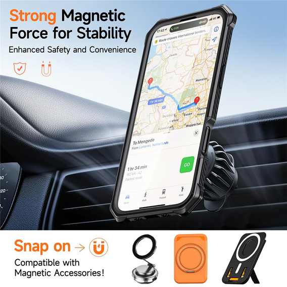 Ochranné puzdro kompatibilné s MagSafe so stojanom pre iPhone 17 Pro Max