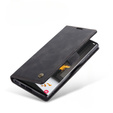 CASEME puzdro pre Samsung Galaxy S22 Ultra, Leather Wallet Case, čierne