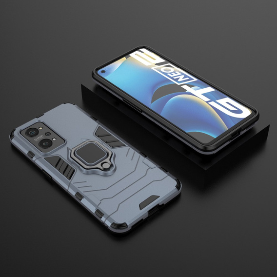 Obal na mobil pre Realme GT 2 5G / GT Neo 2 / GT Neo 3T, Kickstand Ring, modré
