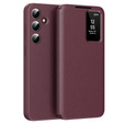Flipové puzdro pre Samsung Galaxy S24 FE, Smart View Wallet, bordové