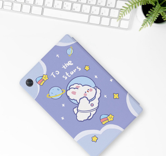 Puzdro s chlopňou pre Lenovo Tab M10 Plus 10.6 Gen 3 TB-125F TB-128F, space rabbit