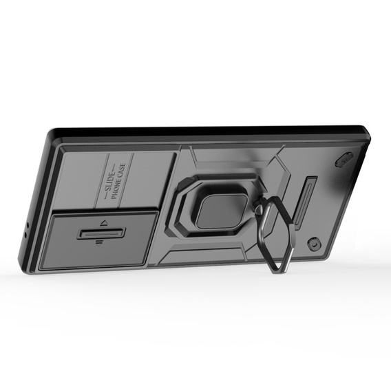 Puzdro pre Samsung Galaxy S24 Ultra, KickStand Camera Lens, čierne