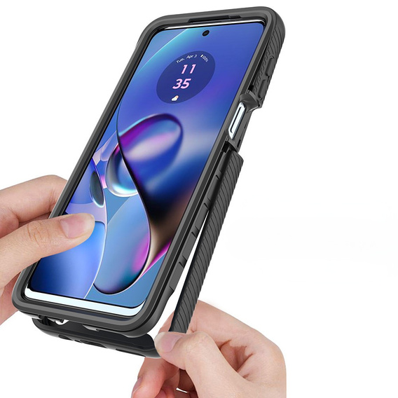 Puzdro pre Motorola Moto G54 5G, Shockproof, s fóliou, čierne