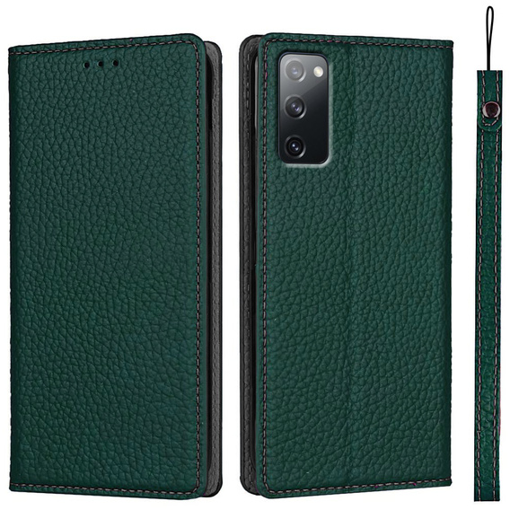 Kožené puzdro pre Samsung Galaxy S20 FE, ERBORD Grain Leather, zelený