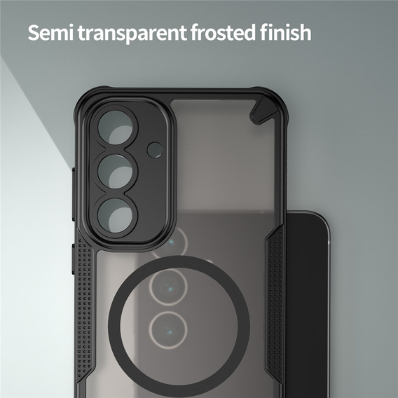 Pancierované puzdro pre Samsung Galaxy S25 FE, pre MagSafe, matné čierne