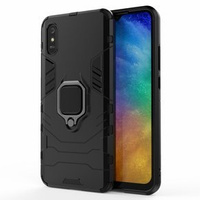 Obal na mobil pre Xiaomi Redmi 9A, Kickstand Ring, čierne