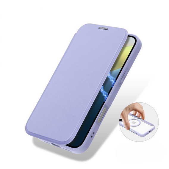 Dux Ducis Obal na mobil pre iPhone 16, Skin X Pro, MagSafe, fialové