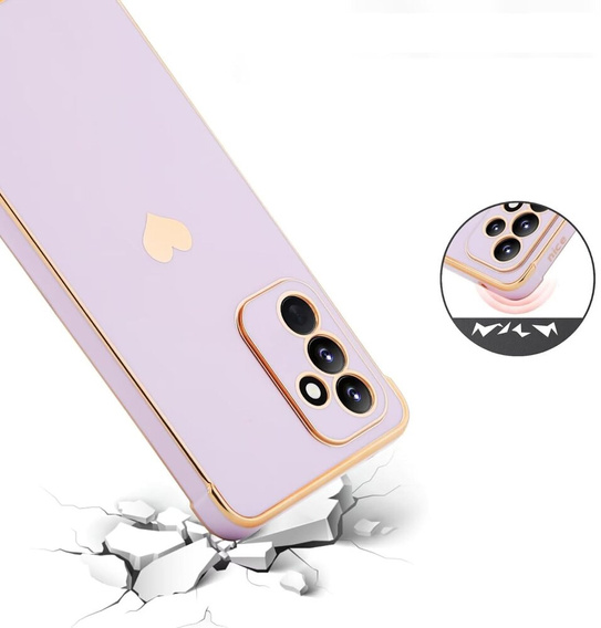 Puzdro pre Samsung Galaxy A55 5G, Electro heart, fialové + Full Glue Ceramic Glass