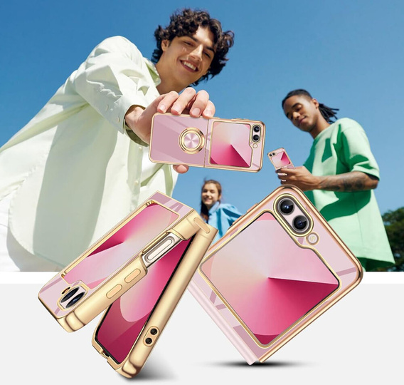 Obal na mobil pre Samsung Galaxy Z Flip7 FE / Z Flip6, Electro Ring, fialové