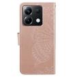 Klapkové puzdro pre Xiaomi Poco X6 5G, Butterfly, ružové rose gold
