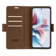 Puzdro pre Oppo Reno 11F, ERBORD Glossy Litchi, flipová peňaženka, hnedé