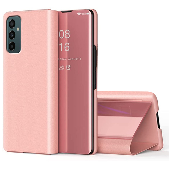 Obal na mobil pre Samsung Galaxy M23 5G / M13, Clear View, ružové rose gold