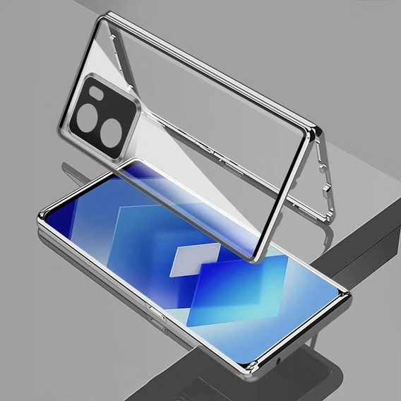 Puzdro pre Xiaomi Poco X7 Pro 5G, Magnetic Dual Glass, strieborné