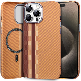 Puzdro pre iPhone 15 Pro, Carbon Fiber MagSafe, žlté