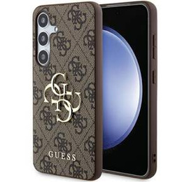 GUESS Obal na mobil pre Samsung Galaxy A55, 4G Big Metal Logo, hnedé