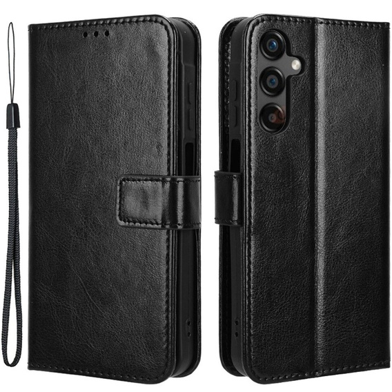 Klapkové puzdro pre Samsung Galaxy A25 5G, Crazy Horse Wallet, čierne