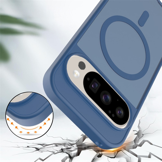 Matné puzdro pre Google Pixel 10 / 10 Pro, pre MagSafe, priesvitné modré