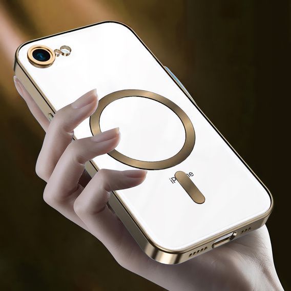 Puzdro pre iPhone 16E, Electro MagSafe, zlaté + sklo na displej