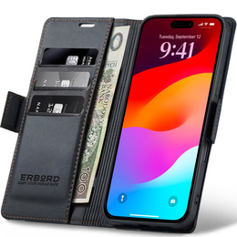 Lesklé peňaženkové puzdro Litchi pre iPhone 17 Pro Max