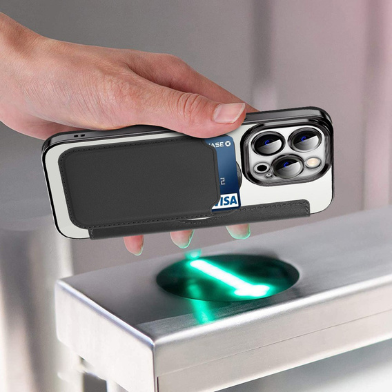 Klapkové puzdro pre iPhone 13 Pro, RFID Wallet MagSafe CamShield, čierne