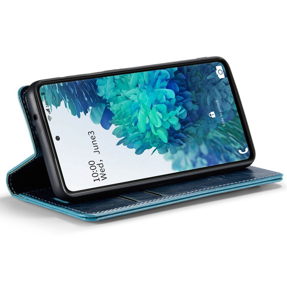 CASEME flipové puzdro pre Samsung Galaxy S20 FE / 5G, Waxy Textured, modré