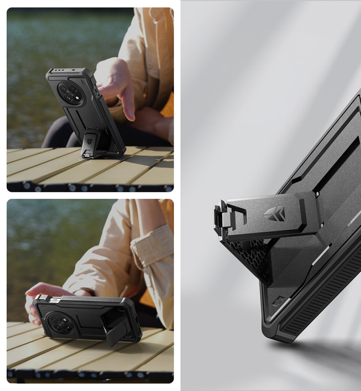 Obrnené puzdro pre OnePlus 13, Dexnor Full Body (Two Frames), čierne