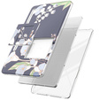 Obal na mobil pre Samsung Galaxy Tab S7 FE, Suritch Full Body Flowers, sivé