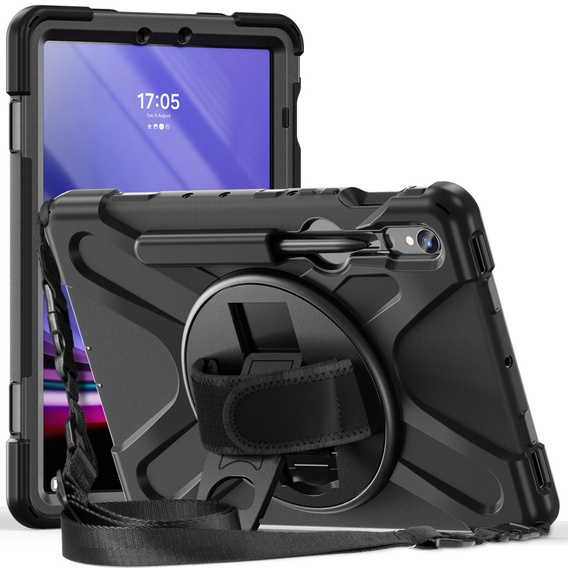 Obrnené puzdro pre Samsung Galaxy Tab S9 / S8 / S7, ochranné 360 so slotom na stylus, čierne
